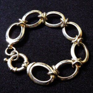 Milor Italy 950 UltraFine Sterling Silver Chain Link Kisses & Hugs 7.5" Bracelet
